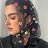 مینی اسکارف مجلسی توری گلدار