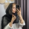 شال وارداتی کنفی طرح زارا مشکی