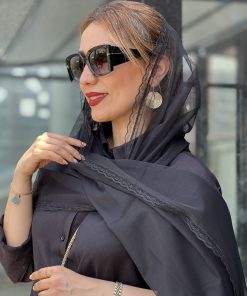 شال مجلسی توری حاشیه گیپور ساده