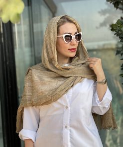 شال فلورانس نخی خط دار گندمی
