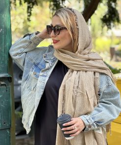 شال کنفی دور ریش گندمی روشن