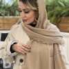 شال برشکا دور ریش نسکافه ای تیره
