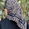 مینی اسکارف پلنگی حاشیه مشکی