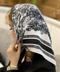 مینی اسکارف ابریشم دیور جنگل مشکی