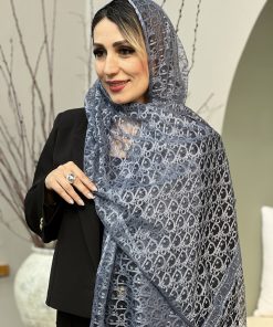 شال دیور طرح برجسته آبی تیره