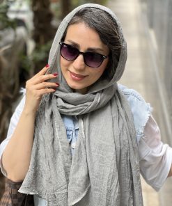 شال نخی ماهی طوسی روشن