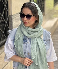 شال نخی ماهی سبز صابونی روشن