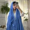 شال نخی ماهی آبی فانتزی