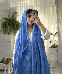 شال نخی ماهی آبی فانتزی