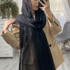 شال مشکی مجلسی میله ای