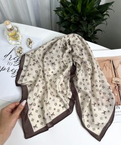 مینی اسکارف ال وی کرم قهوه ای