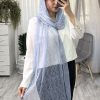 شال مجلسی زنبوری آبی روشن