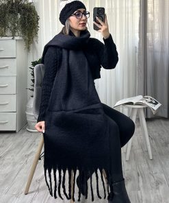 بیگ اسکارف گرم بالا مشکی