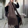 بیگ اسکارف گرم بالا قهوه ای تیره
