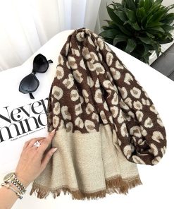 شال موهر پلنگی پینترستی قهوه ای