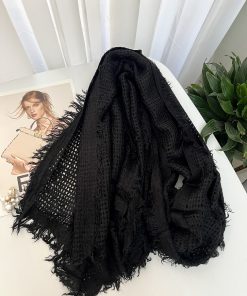 شال حصیری مخمل صابونی مشکی