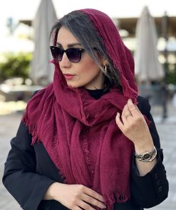 شال زرشکی دورریش حوله ای