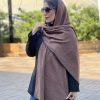 شال بافت سوزنی قهوه ای