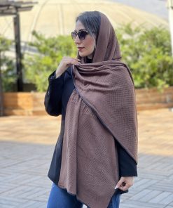شال بافت سوزنی قهوه ای