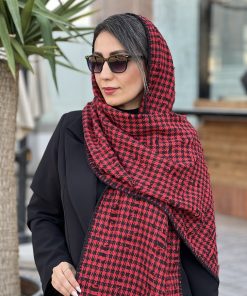شال موهر زاپ دار پیچازی قرمز