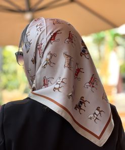 مینی اسکارف ابریشم هرمس خاکی