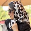 مینی اسکارف ابریشم پلنگی عروسکی روشن