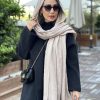 شال مخمل کبریتی کرم