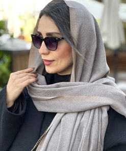 شال مخمل کبریتی طوسی خاکی