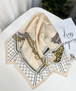 مینی اسکارف ابریشم گوچی منگوله کرم