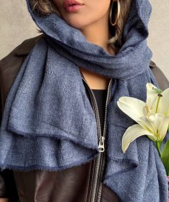 شال ملانژ مارک سرمه ای