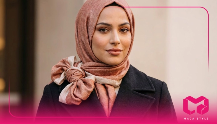 مدل بستن شال با حجاب برای استفاده روزمره (مدل شال یک طرفه پوشیده)