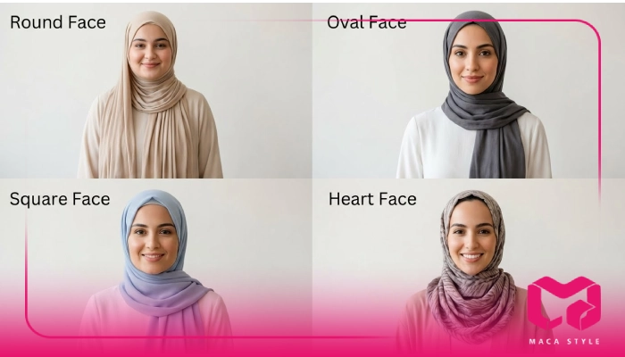 بستن شال با حجاب برای صورت های مختلف