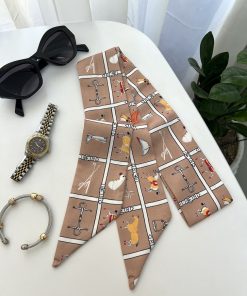 باندانا هرمس اسبی مربعی نسکافه ای
