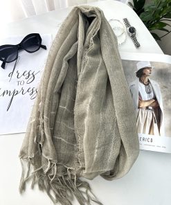 شال لینن ریشه کوبایی سبز سیج