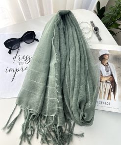 شال لینن ریشه کوبایی سبز