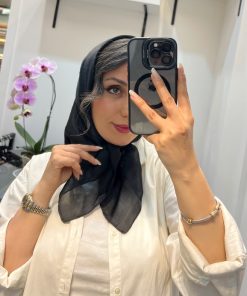 مینی اسکارف مشکی نگین دار و بدون نگین