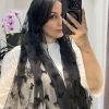 شال حریر مخمل پروانه مشکی