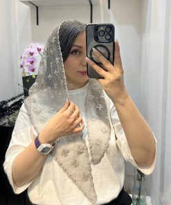 سه گوش دالبر پاپیون طوسی روشن