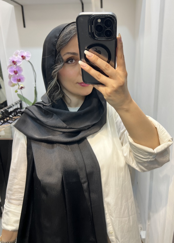 شال ابریشم مامی ترک مشکی