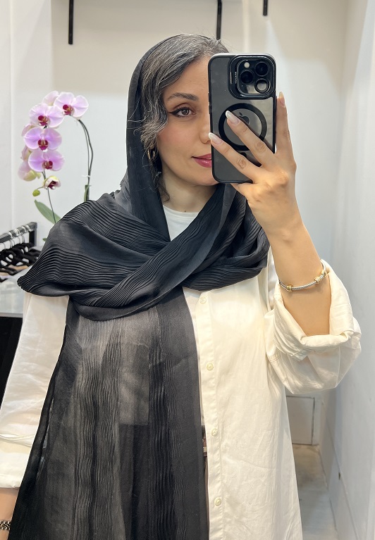 شال ابریشم مامی پلیسه وارداتی
