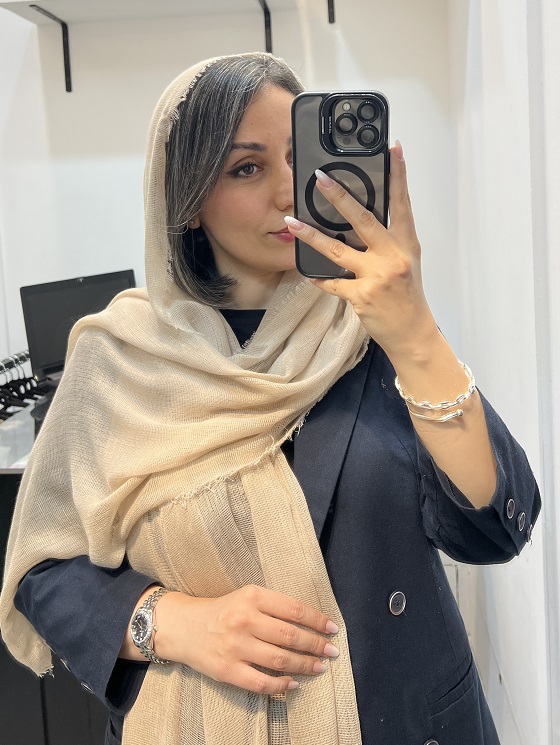 شال کنفی کرم