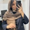 شال کنفی قهوه ای