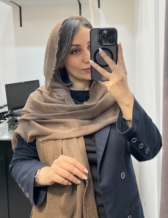 شال کنفی قهوه ای
