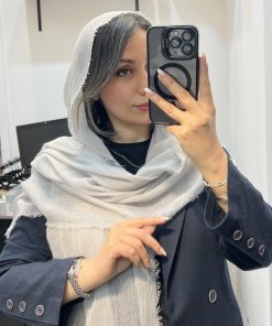 شال کنفی طوسی روشن