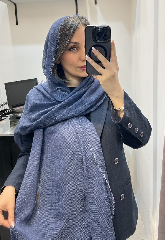 شال کنفی سرمه ای سنگشور