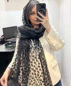 شال حریر مخمل پلنگی