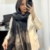 شال حریر میله ای دستک تور مشکی