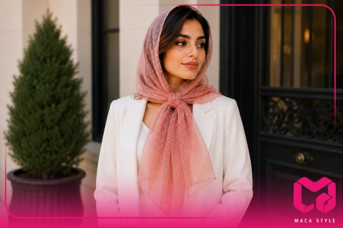بستن شال با مدل گره ای