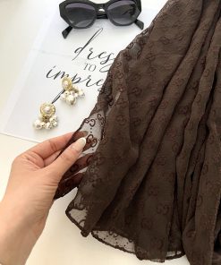شال حریر مخمل گوچی قهوه ای