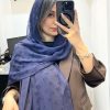 شال حریر مخمل سی کی سرمه ای